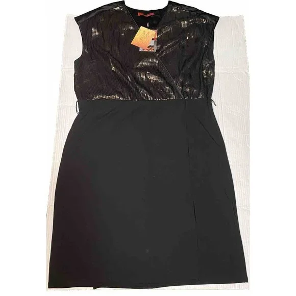 narciso rodriguez for design nation dress Dresses | Narciso Rodriguez For Design Nation Bronze Sequin Size Xl Faux  Wrap Black Dress